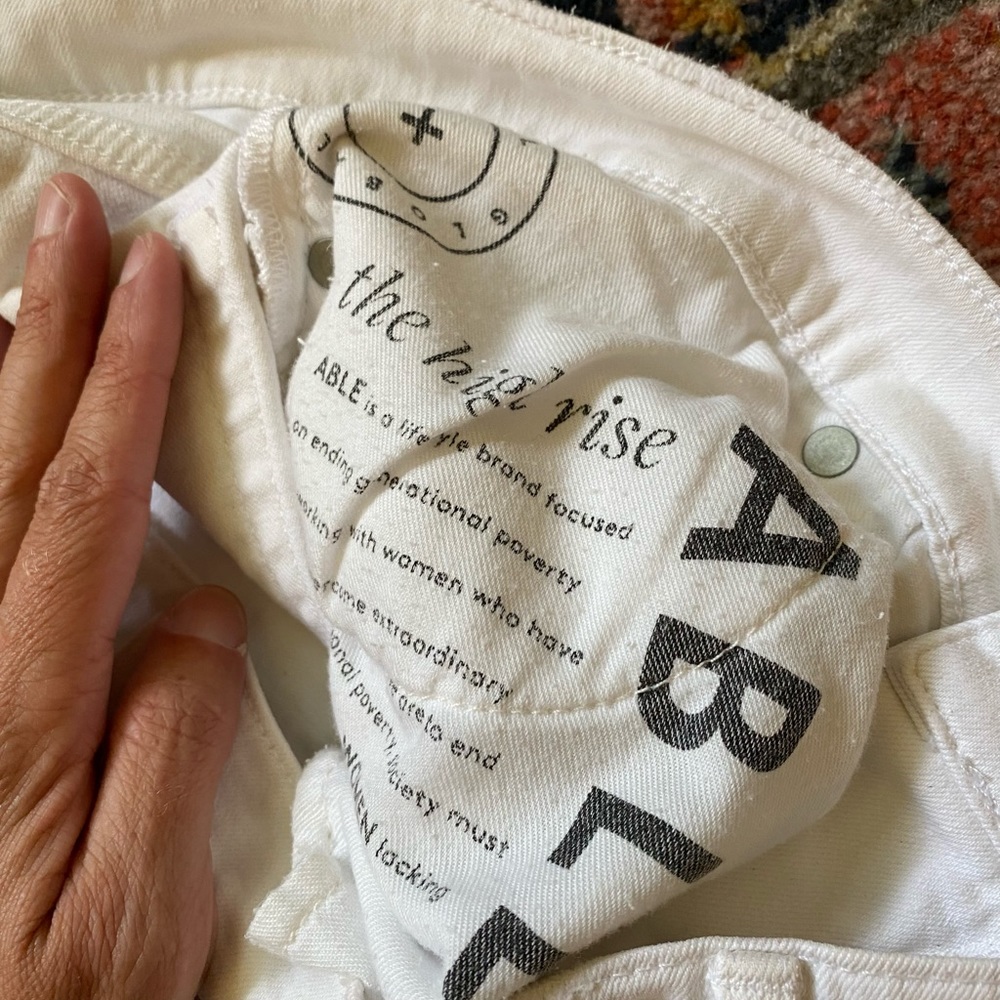 ABLE High Rise White Jeans - Picture 4 of 8